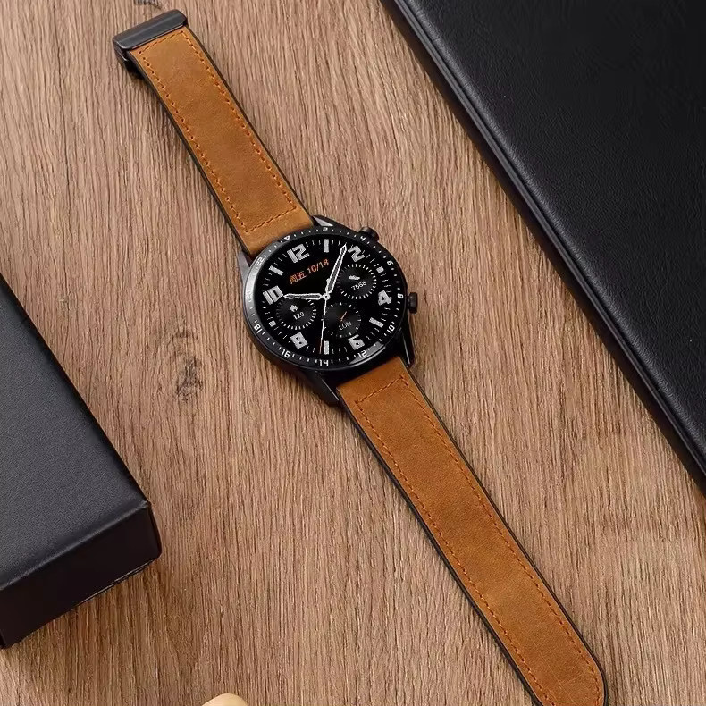 Uhrenarmband Leder-Silikon, 22 mm, Unisex - Bild 3