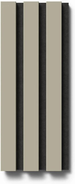 Akustikpaneel Denpanels mit Streifenoptik in Sandgrau und Schwarz aus MDF und Filz, B: 29,5 cm, H: 15 cm - Bild 1