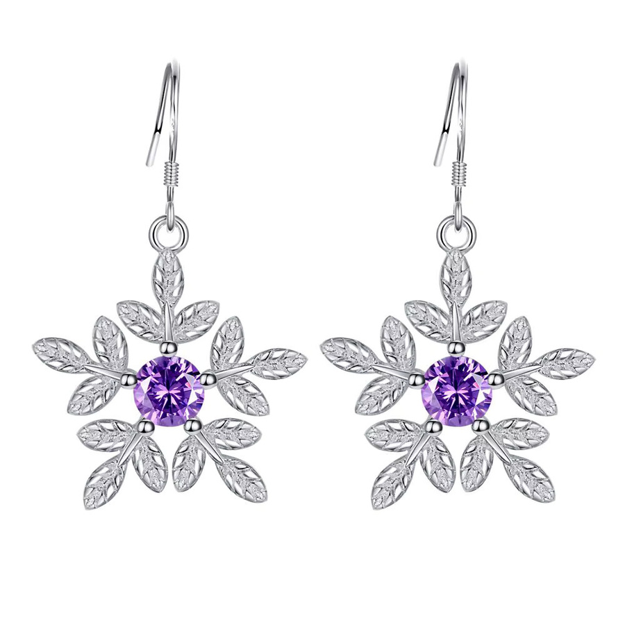 SAY Ohrstecker 925 Silber, Blumen-Design, Zirkon, Damen - Bild 2