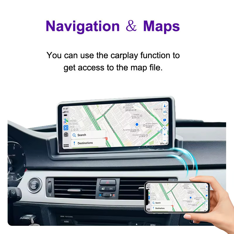 AUTOTOP 10,25 Zoll Linux Android Auto Touchscreen für BMW 3er E90 E91 E92 E93 (2005-2012) mit iDrive und drahtlosem CarPlay in Schwarz - Bild 5