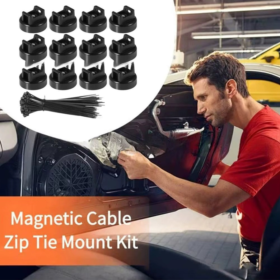 Quick Fix Magnetischer Kabelbinder-Kabel-Organizer aus Nylon in Schwarz - Bild 4