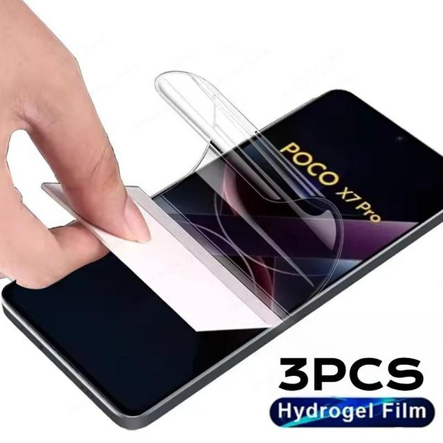 3 Stück Hydrogel Displayschutz für Xiaomi Poco X8 Poco X7 Poco X5 Pro Max Neo Matt und Anti-Spionage Sichtschutz mit Anti-Blaulicht-Funktion in Transparent - Bild 1