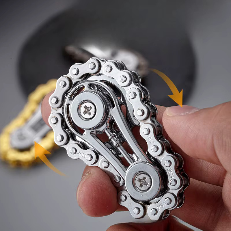 Meade Mechanischer Metall Kreisel, Kettenrad Schwungrad, Anti-Stress-Spielzeug - Bild 1