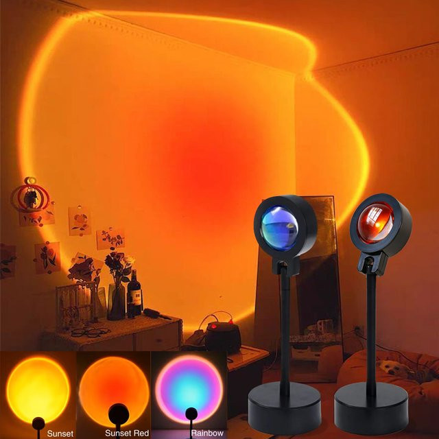 YNL LED-Sonnenuntergangslampe als Stimmungslicht und Projektor in Rot - Bild 1