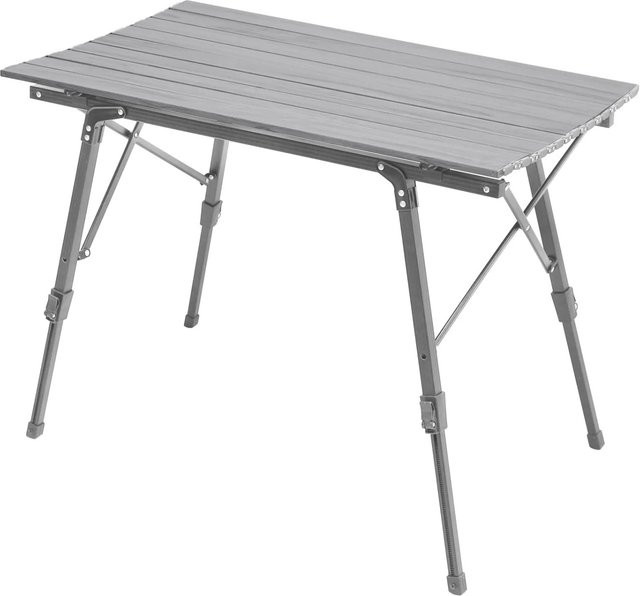 Jawinio Campingtisch und Gartentisch aus Aluminium in Silber, höhenverstellbar und klappbar, rechteckig - Bild 1