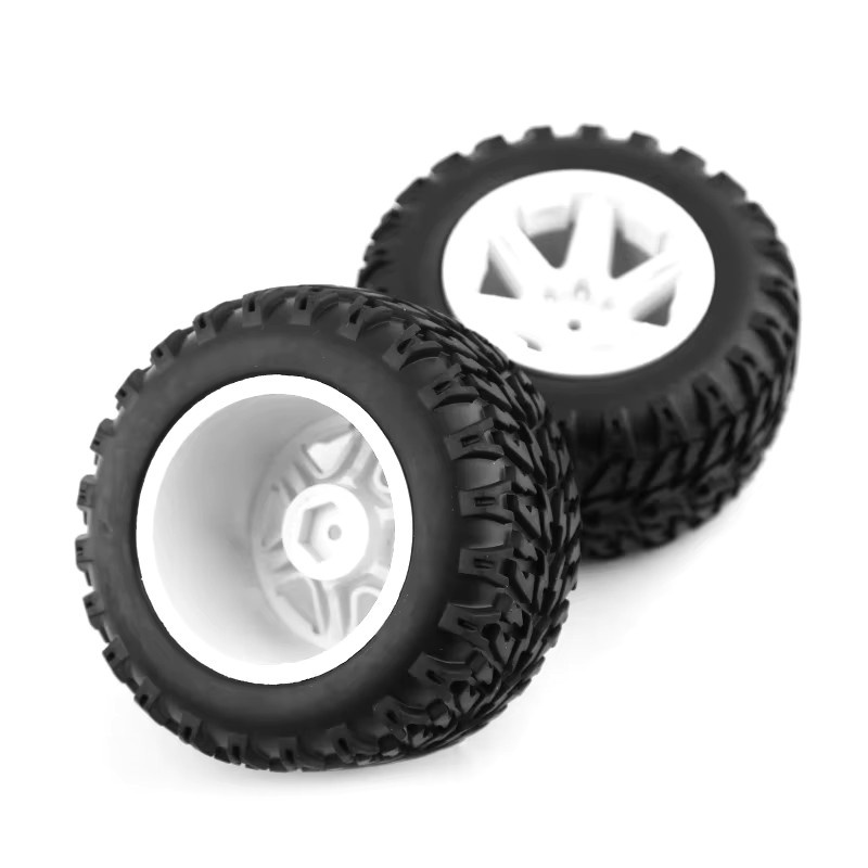 4-teiliges Set Sechskant-Gummireifen Räder, 100 mm, 12 mm, 1:16 - Bild 2