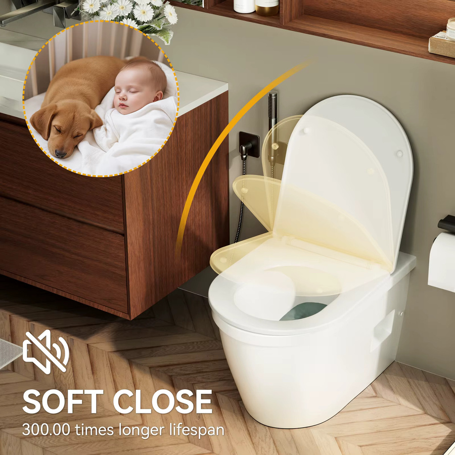 Sofetiy max WC-Sitz D-Form in Weiß mit Absenkautomatik und Schnellbefestigung, B: 44 cm, T: 36 cm - Bild 3