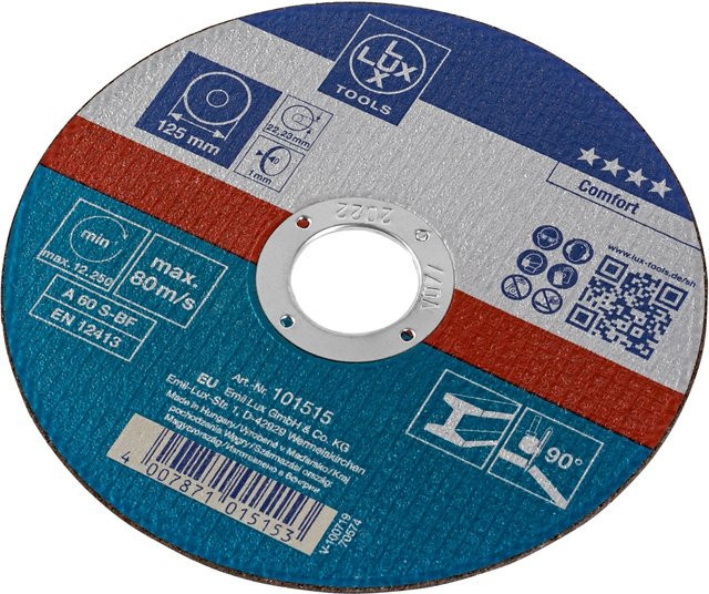 LUX-TOOLS Gewebe-Trennscheibe für Metall Ø 125 mm, Multicolour - Bild 1