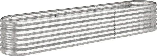 vidaXL Hochbeet aus verzinktem Stahl in Silber, B/T/H: 224 x 40 x 36 cm - Bild 1