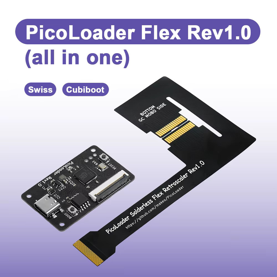 TICKNOT PicoLoader für GameCube Open Source basierend auf RP2040, Schwarz, unterstützt NGC DOL-001 und DOL-101 Konsolen für Homebrew Software Launch - Bild 2