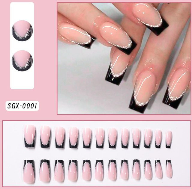 OTRESS Künstliche Fingernägel French-Maniküre, weiß, glänzend, 24 Stück, Damen - Bild 1