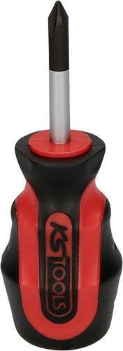 KS Tools ERGOTORQUEplus Kreuzschlitz-Schraubendreher PH 1, kurz, rot - Bild 1