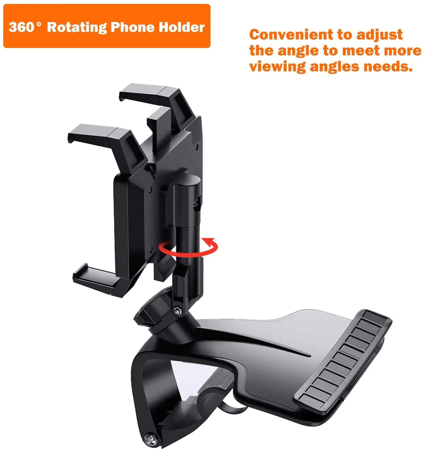 NMEGOU Rotierender Telefon-Autohalter für das Armaturenbrett in Schwarz - Bild 4