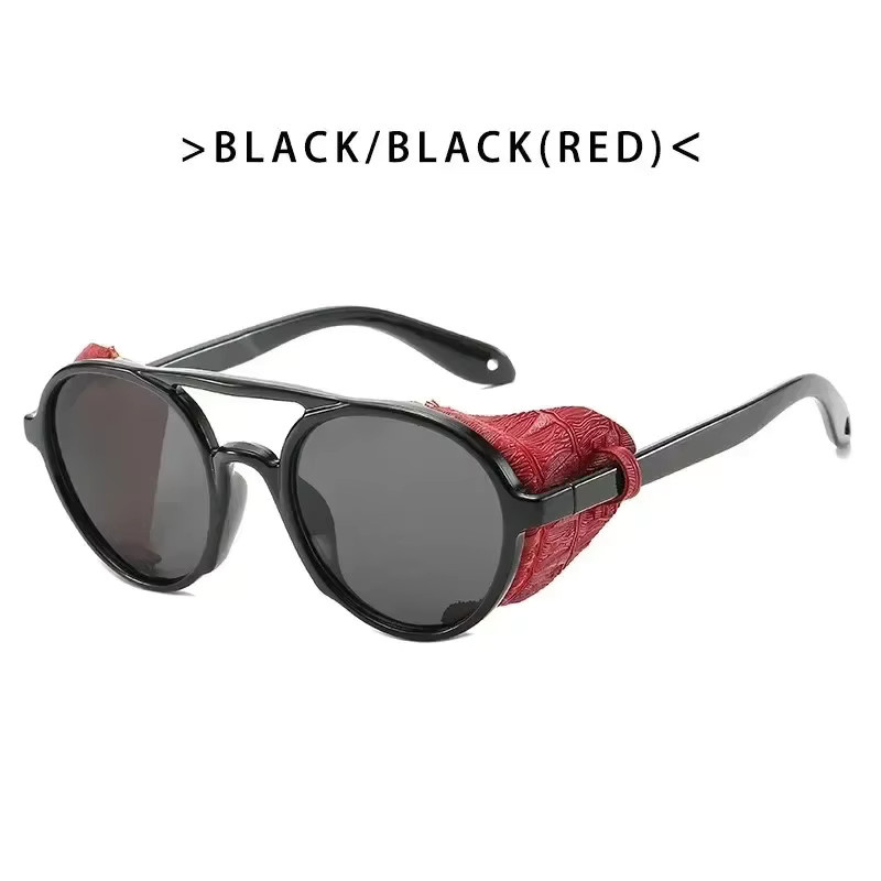 Steampunk Shields Sonnenbrille, Rund, Vollrand, Schwarz, Unisex - Bild 2