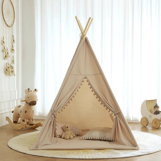 ZOCO Kinderspielzelt Tipi, Indoor-Spielhaus, Mädchen, Natur / Holzfarben - Bild 1