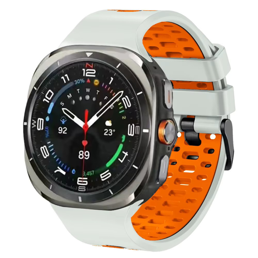 Uhrenarmband Silikon, Weiß, Samsung Galaxy Watch Ultra, Galaxy Watch 7 Ultra, 47 mm, Unisex - Bild 1