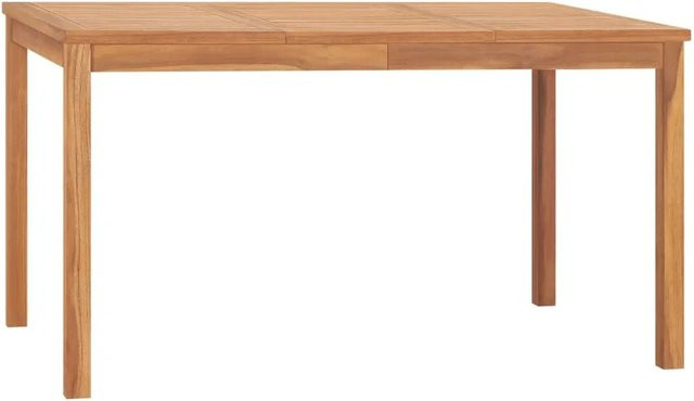 vidaXL Garten-Esstisch aus Teakholz Massivholz braun B/T/H: 140 x 80 x 77 cm - Bild 1