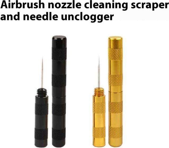 Mini Leder-Nähausle und Ahle für DIY-Handwerk in Schwarz und Gold aus Metall - Bild 1