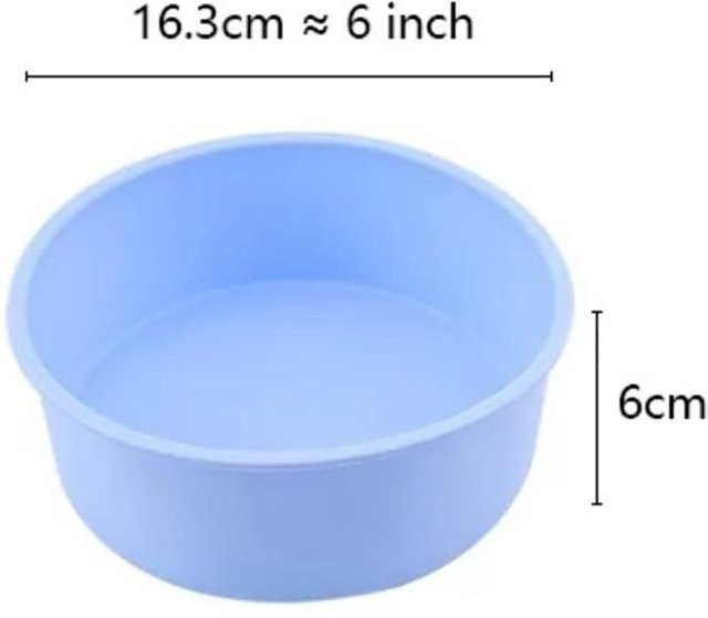 Runde Silikon Kuchenform von Papert in Blau, Antihaft Backform für Schokolade und Gebäck, Durchmesser: 15,24 cm - Bild 1