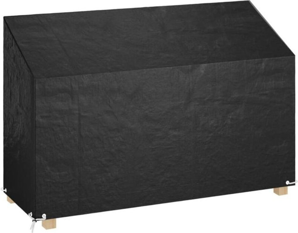 Vidaxl Gartenbank Abdeckung mit 8 Ösen in Schwarz, B/T/H: 190 x 70 x 70/88 cm - Bild 1