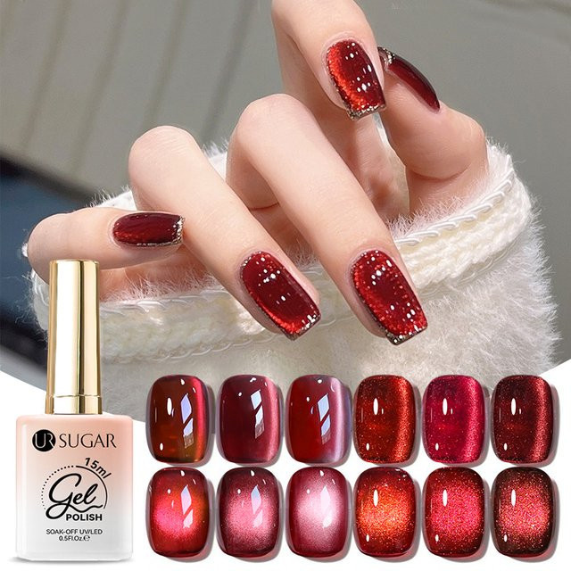 UR SUGAR Magnetischer Gel Nagellack, Rot, Glänzend, 15 ml - Bild 1