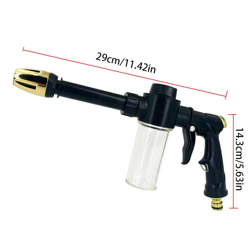 FLOWERS SPRAL Hochdruck-Schaumsprühpistole mit flexiblem Schlauch und Schnellanschlussadapter in Schwarz für Auto und Garten - Bild 2