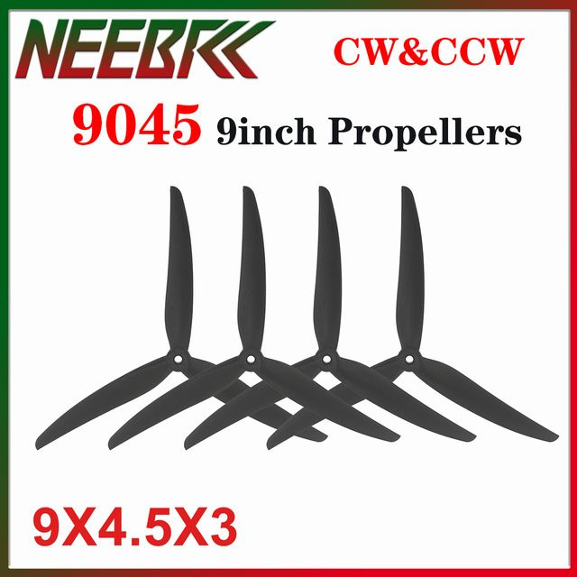 NEEBRC 9045 Propeller, 3-Blatt, CW CCW, 2-Paar-Set, Schwarz - Bild 1