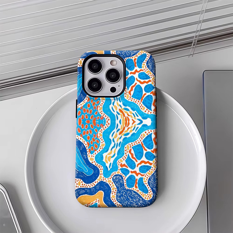Vibrant Stream Handyhülle mit doppelschichtiger Rückabdeckung in Multicolour für iPhone 18 Pro Max Plus sowie kompatibel mit iPhone 17 16 15 14 13 12 - Bild 4