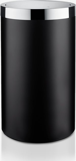 Wäschebehälter Chromeline Black von joop! in Schwarz mit Deckel und Standfuß aus Metall und Holz - Bild 1
