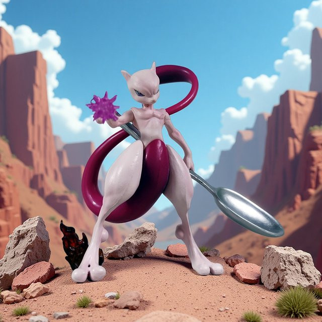 Bandai Pokémon Mewtwo, Actionfigure, 12,5 cm, PVC - Bild 1