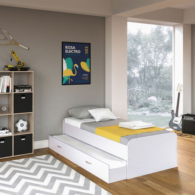 VitaliSpa Bett Enzo Jugendbett mit Gästeliege und Matratze, Farbe: Weiß, B/T/H: 90 x 200 cm - Bild 2