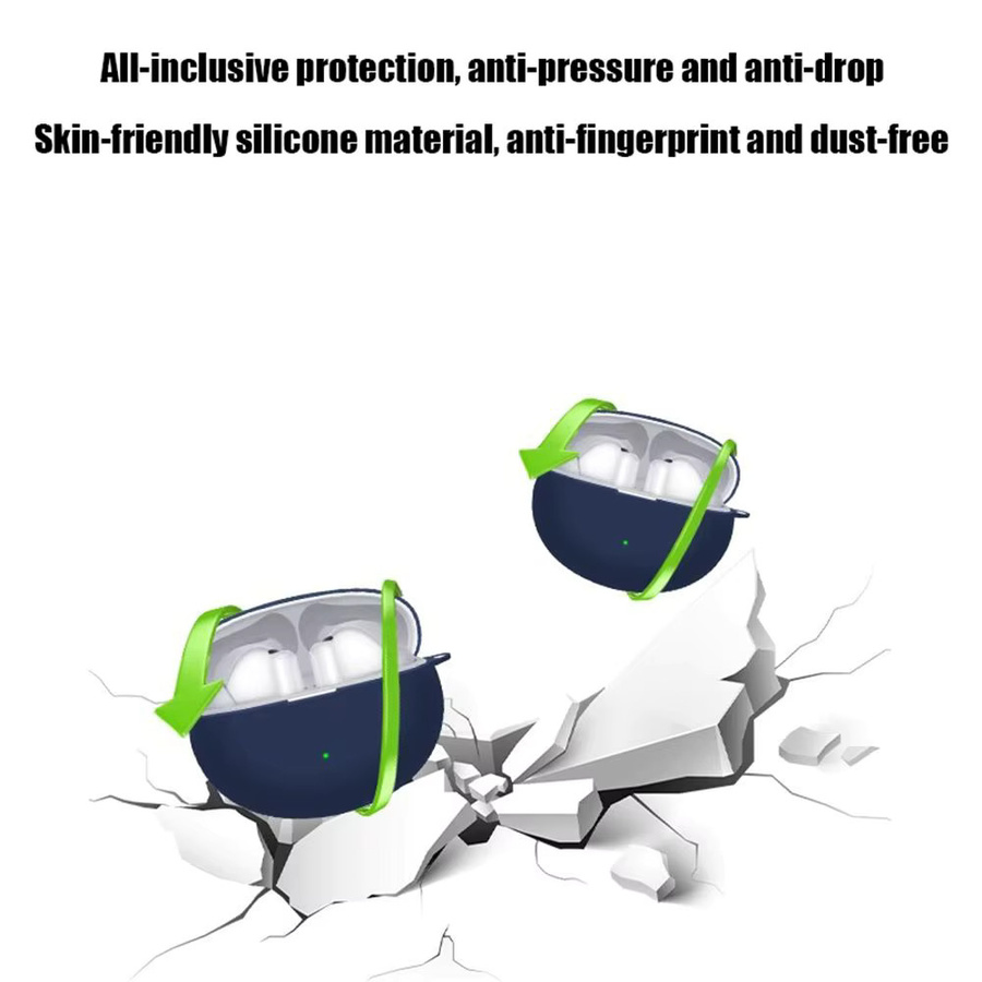 Stoßfeste und kratzfeste Silikon-Schutzhülle für Huawei Freebuds 6i mit Hakengehäuse - Bild 2
