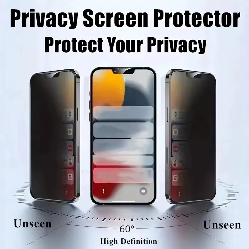 Hekiy 5er-Pack Anti-Spy Displayschutz aus gehärtetem Glas für iPhone 17 16 15 14 13 12 Pro Max Plus, transparent - Bild 4