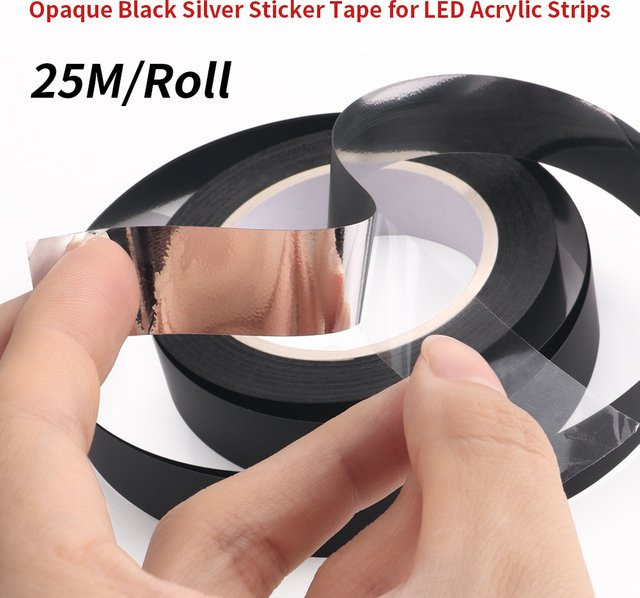 KALADA Klebeband Matt Schwarz 25m Rolle für LED Acryl Streifen und RGB Umgebungslicht - Bild 1