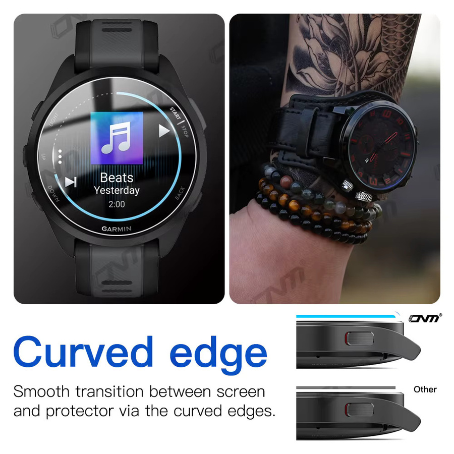 Garmin Forerunner 165 Music Smart Watch Schutzfolie aus 9H Premium gehärtetem Glas, transparent - Bild 4