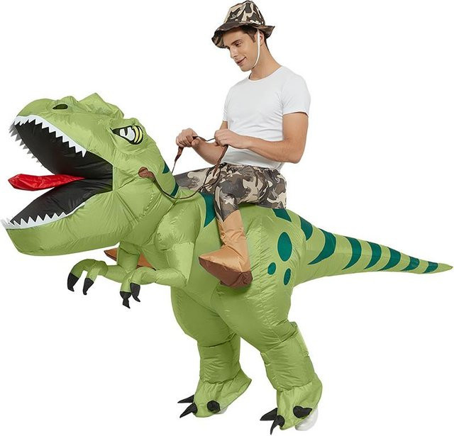 HoppyHour T-Rex aufblasbares Kostüm, Dinosaurier, beige - Bild 1
