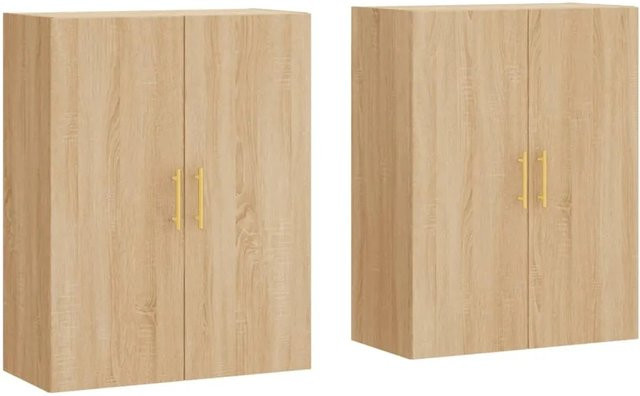 vidaXL Wandschränke 2er Set Sonoma Eiche, B/T/H: 69,5 x 34 x 90 cm - Bild 1