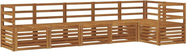 vidaXL Sofagarnitur 6-teilig aus Massivholz Akazie in Natur und Multicolour - Bild 1