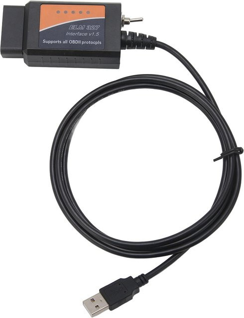 Igeteck OBD2 USB-Adapter ELM327 Code-Leser Scanner Diagnosekabel für FORScan FoCCCus in Schwarz - Bild 1