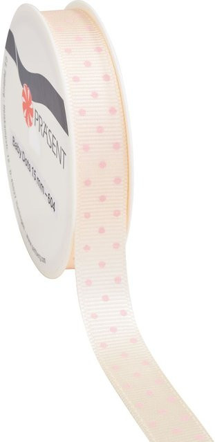 Ripsband Baby Dots in Pink aus Polyester für Geburt und Baby-Partys - Bild 1