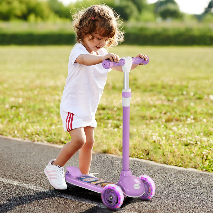 AIYAPLAY Roller Kinder Scooter mit LED Rädern, klappbarer Dreiradscooter für 2-6 Jahre - Bild 2