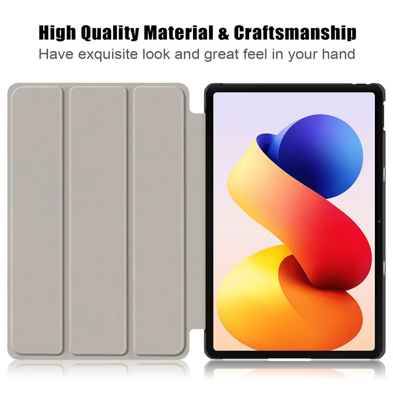 Xiaomi Poco Pad M1 Schutzhülle aus PU Leder mit Trifold Magnetfunktion in Gold oder Grau - Bild 3