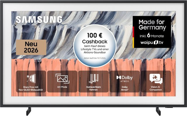Samsung The Frame GQ43LS03HEU QLED Smart TV 43 Zoll 4K Ultra HD Schwarz - Bild 1