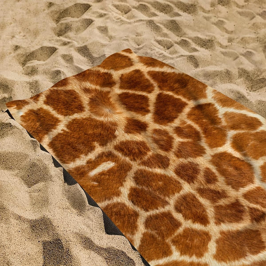 Weiches Mikrofaser-Strandtuch mit Giraffenmuster und 2D-Druck, B: 40 cm, H: 60 cm - Bild 2