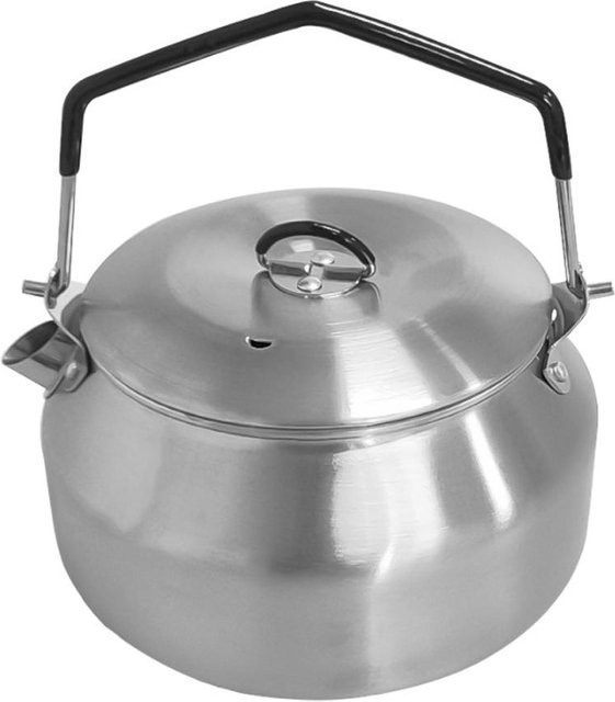 TOMTOP JMS Outdoor Edelstahl Wasserkocher mit Verriegelung und Griff in Silber für Camping und Picknick - Bild 1