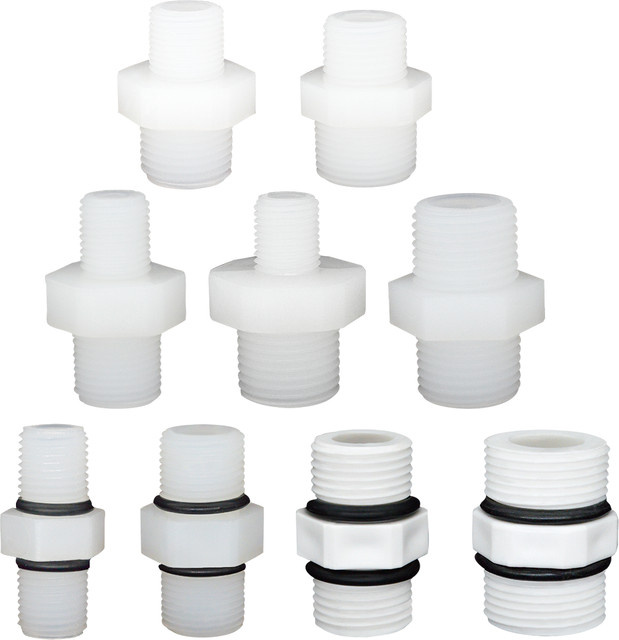 YQBS Außengewinde Rohrverbinder aus Kunststoff Nylon mit Gummiring für Aquarium und RO Wasserfilter, Größen 1/4", 3/8" und 1/2" - Bild 1