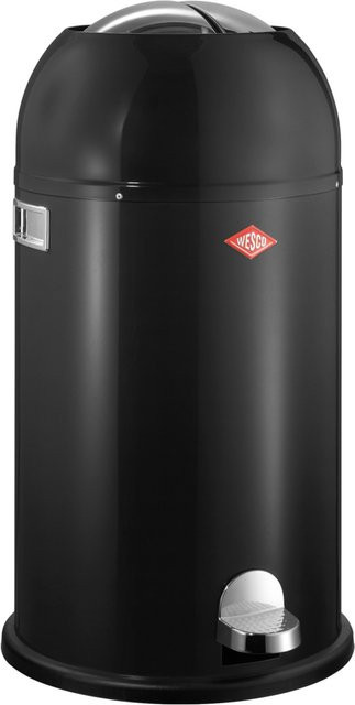 Wesco Kickmaster Abfallsammler mit Pedal aus Edelstahl in Schwarz, B/T/H: 33,0 x 37,8 x 69,0 cm - Bild 1
