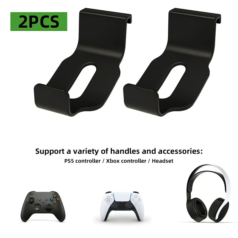 DATA FROG Universal Kopfhörer Aufhänger und Controller Halterung für PS5 und Xbox Serie X, Schwarz - Bild 3