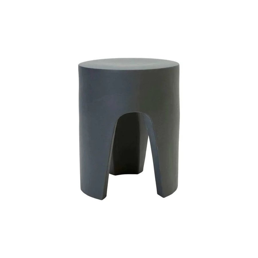 By Nord Beistelltisch Beschoei Coal in Anthrazit aus Steingut mit mattem Finish, Durchmesser: 45 cm - Bild 1