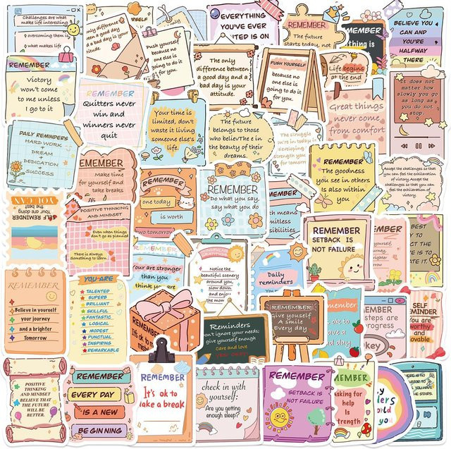 50 oder 100 Stück Cartoon Inspiration Aufkleber in Multicolour für Notizbücher, Gitarren und Gepäck als wasserfeste DIY Graffiti Sticker - Bild 1